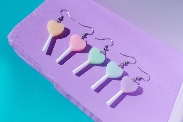 Mix N Match Tiny Heart Lollipop Earrings